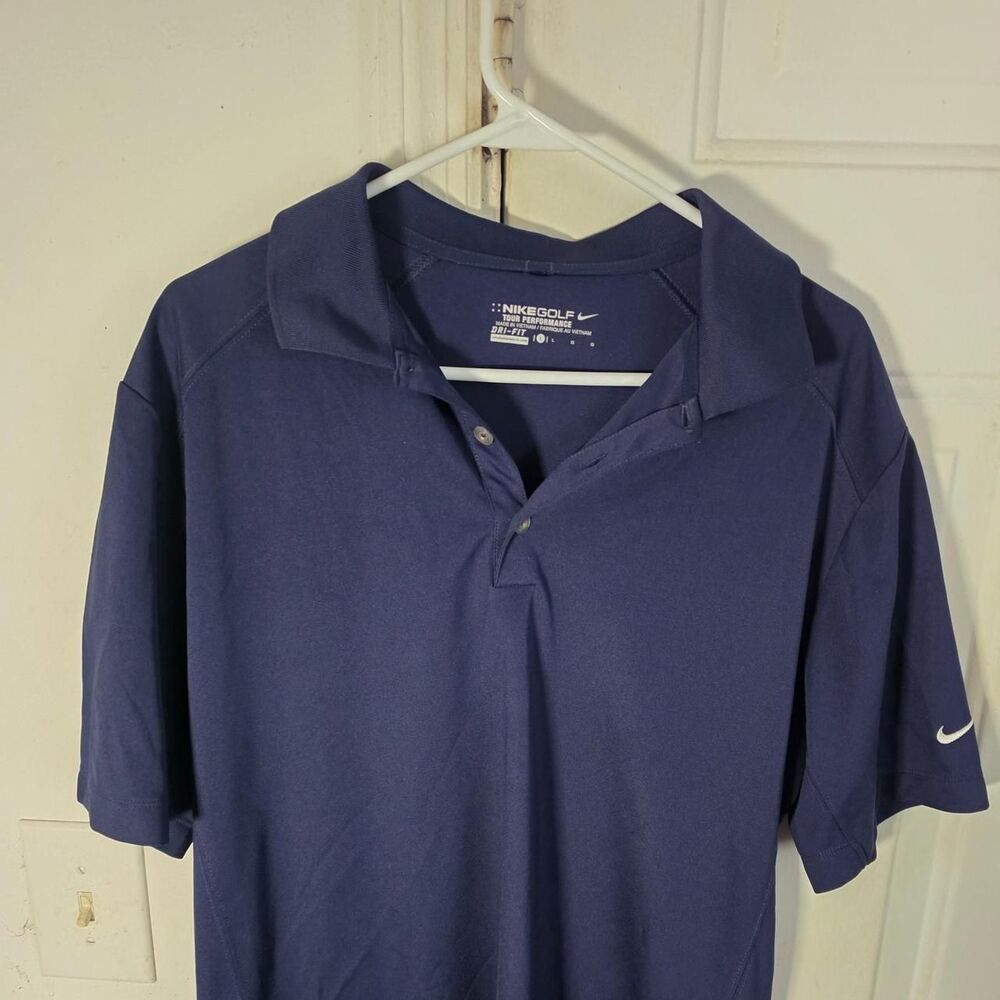 Nike Men's Navy and Blue Polo-shirts